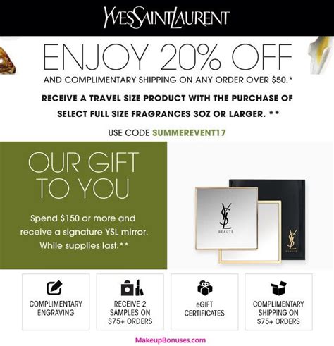 ysl discount codes|ysl first order promo code.